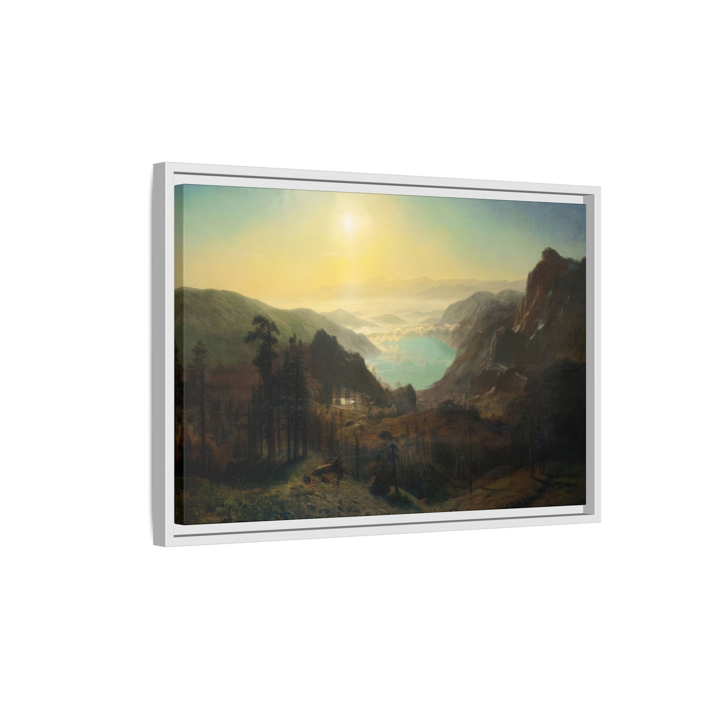 Bierstadt, Albert - Donner Lake from the Summit (1873) - Matte Canvas, Framed