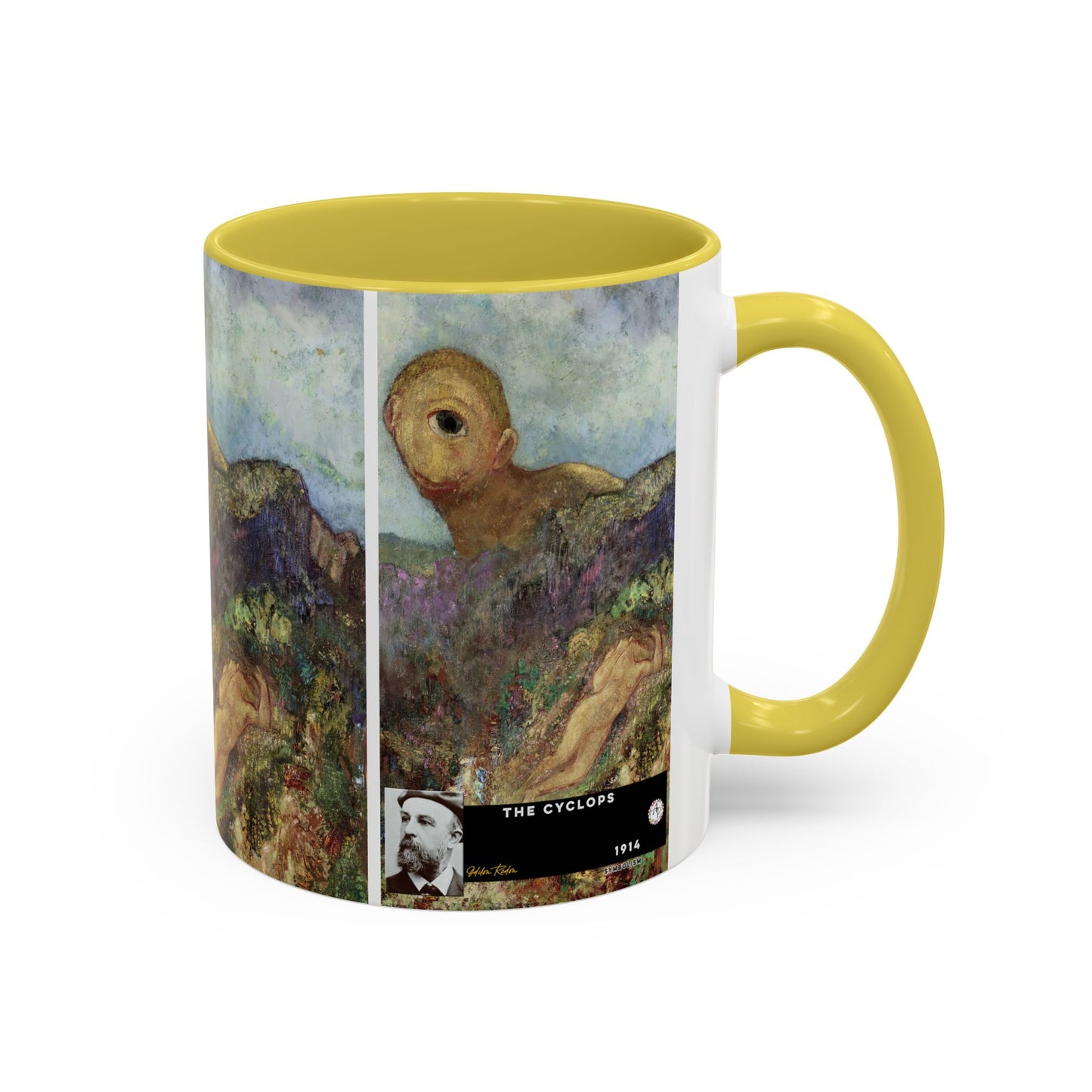 Redon, Odilon - The Cyclops (1914) - Colorful Accent Mugs