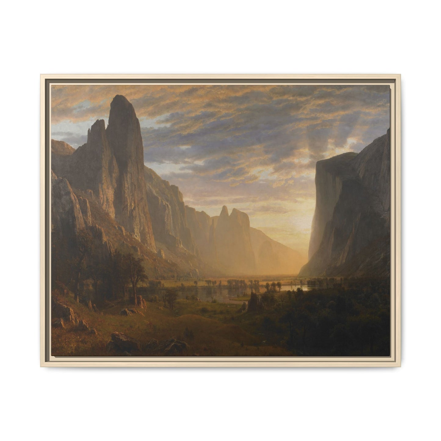Bierstadt, Albert - Looking Down Yosemite Valley (1865) - Matte Canvas, Framed