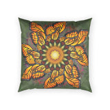 Monarch Butterfly Mandala - Poly Velvet Pillow