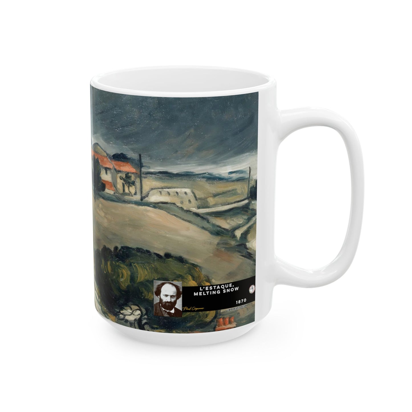 Cézanne, Paul - L’Estaque, Melting Snow (1870) - Ceramic Mug