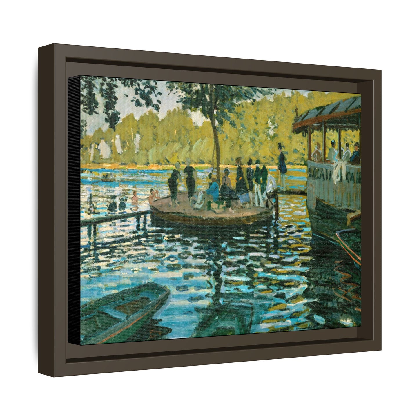 Monet, Claude - La Grenouillere (1869) - Matte Canvas, Framed