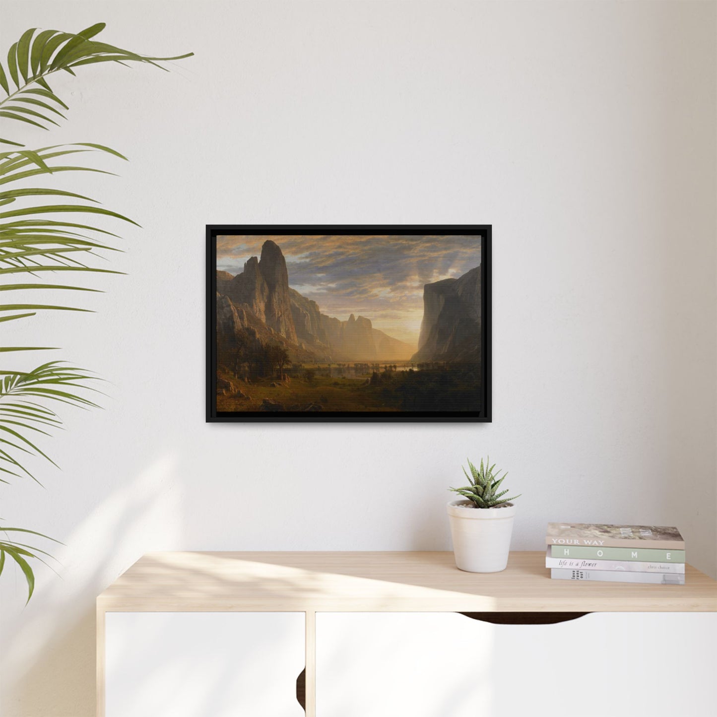 Bierstadt, Albert - Looking Down Yosemite Valley (1865) - Matte Canvas, Framed