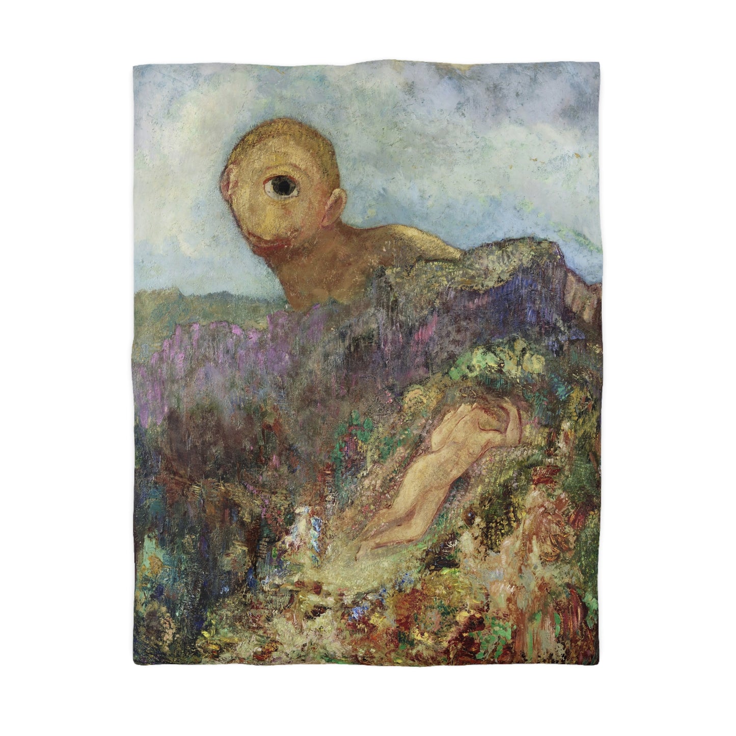 Redon, Odilon - The Cyclops (1914) - Microfiber Duvet Cover