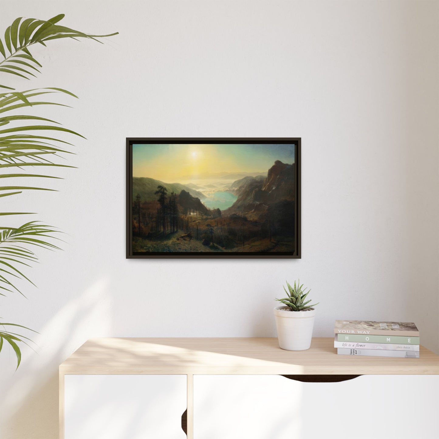 Bierstadt, Albert - Donner Lake from the Summit (1873) - Matte Canvas, Framed