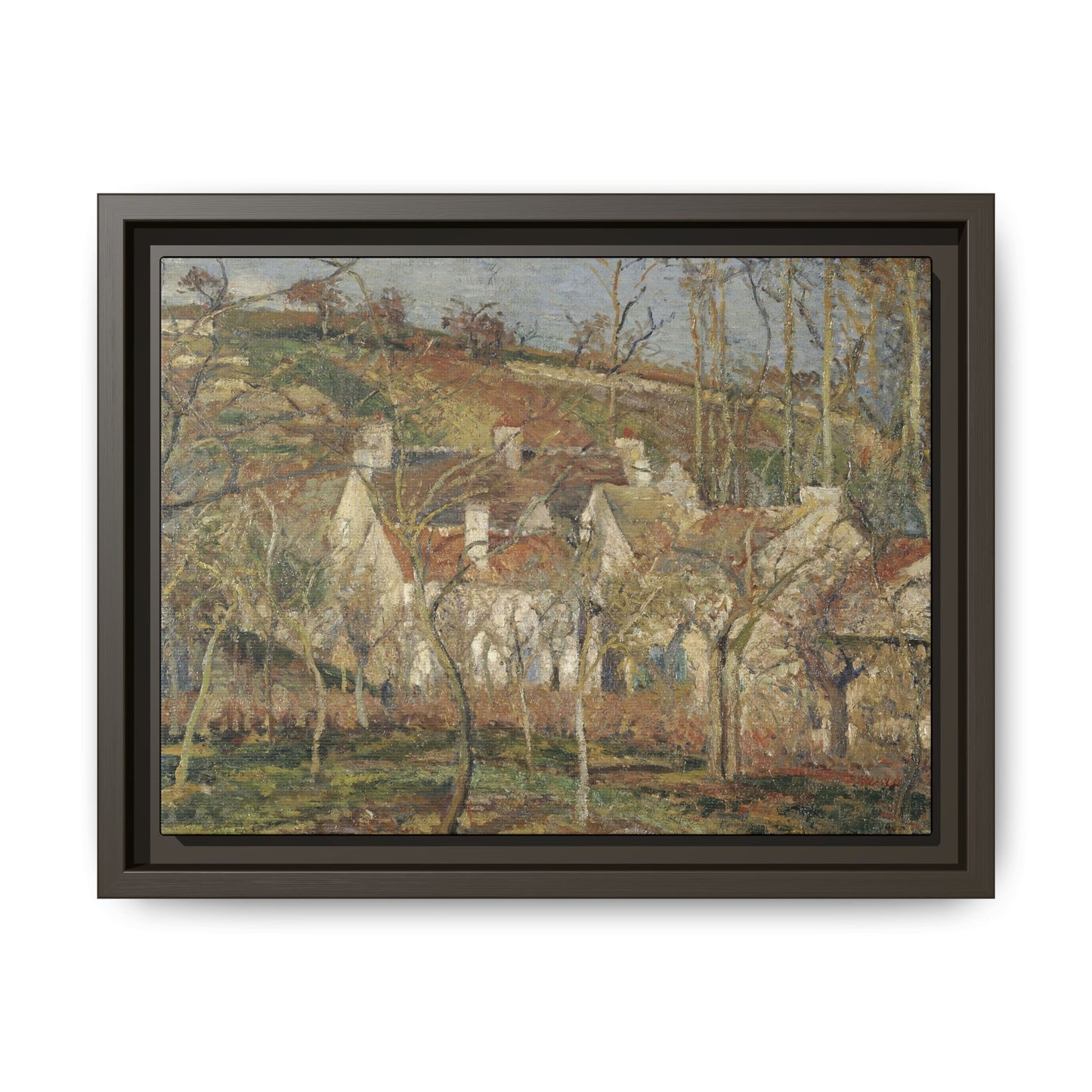 Pissarro, Camille - Red Roofs, Corner of a Village in Winter (1877) - Matte Canvas, Framed