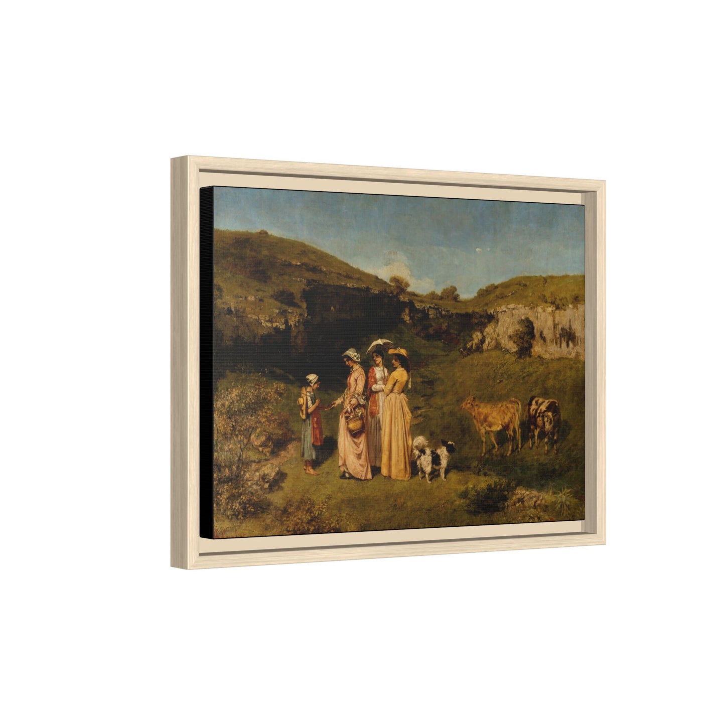 Courbet, Gustave - Young Ladies of the Village (1851) - Matte Canvas, Framed