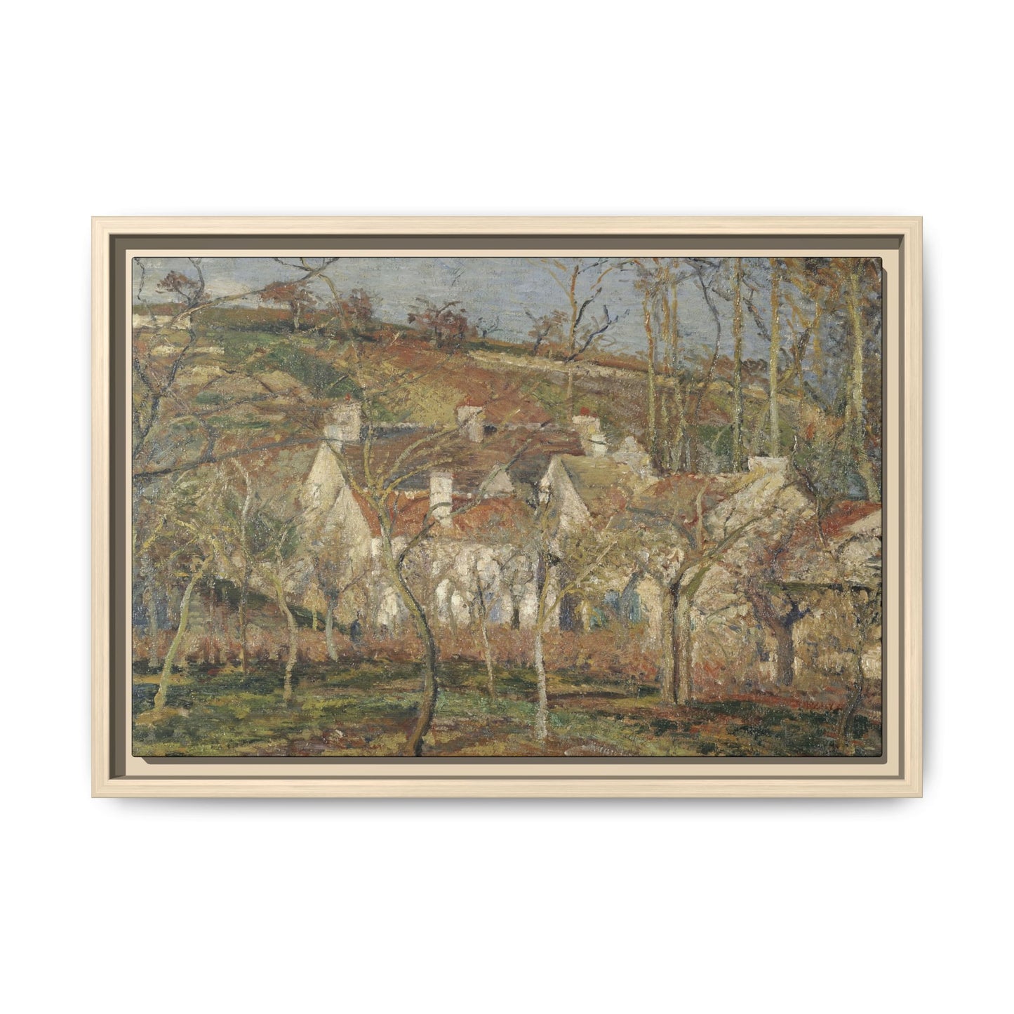 Pissarro, Camille - Red Roofs, Corner of a Village in Winter (1877) - Matte Canvas, Framed