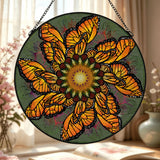 Monarch Butterfly Mandala - Stained Glass Suncatcher