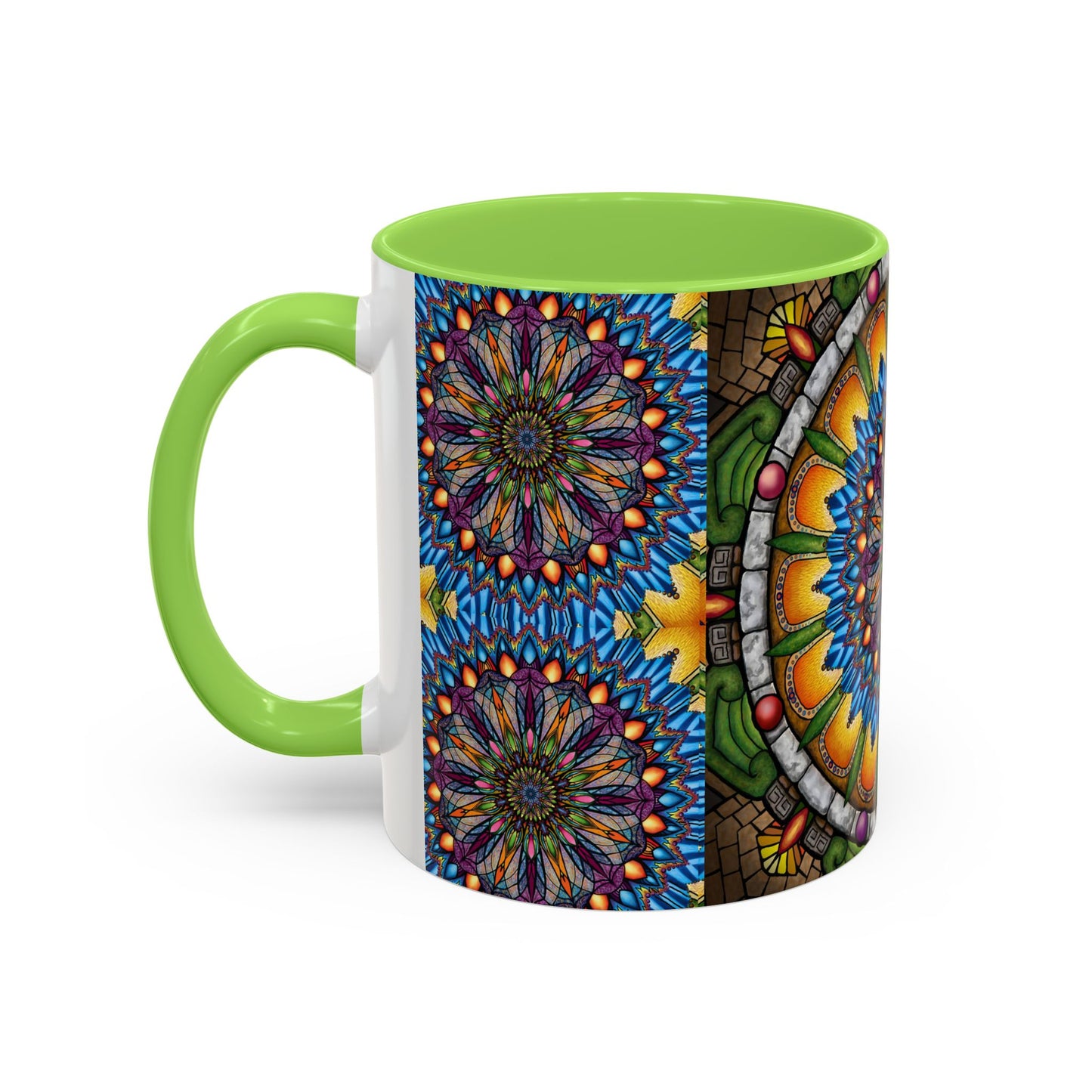 Pacio, Adam - Emerald Arrows Mandala - Colorful Accent Mugs