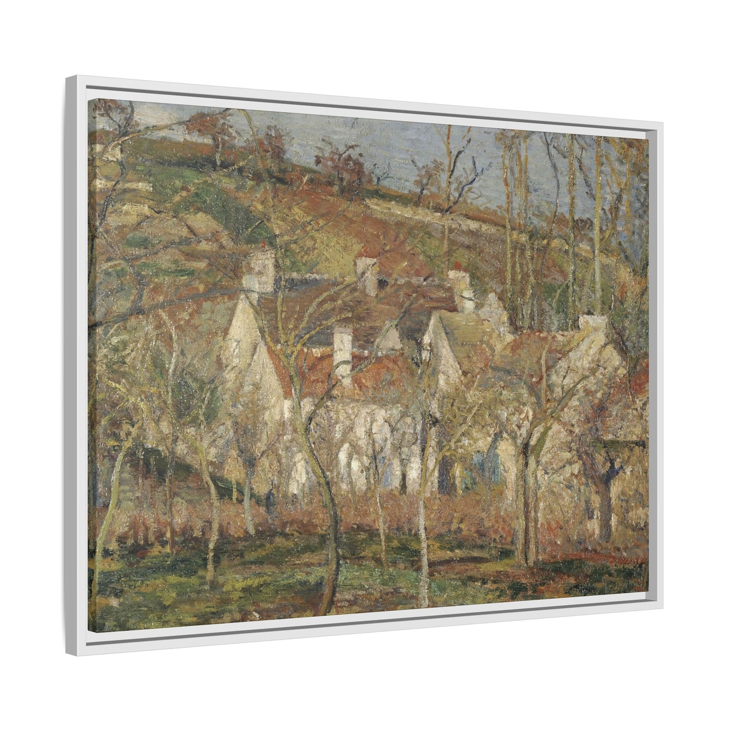 Pissarro, Camille - Red Roofs, Corner of a Village in Winter (1877) - Matte Canvas, Framed