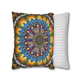 Emerald Arrows Mandala - Suede Square Pillowcase