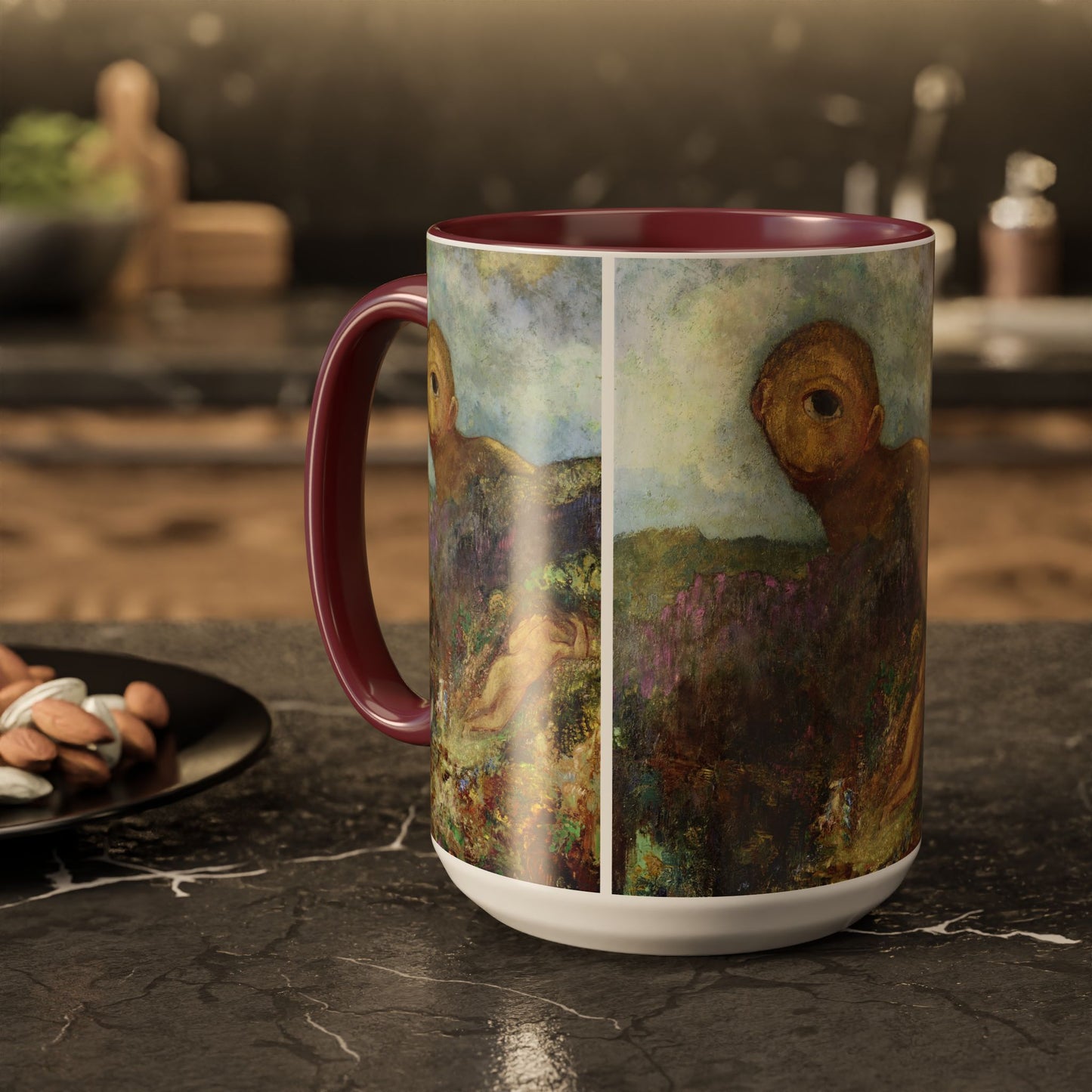 Redon, Odilon - The Cyclops (1914) - Colorful Accent Mugs