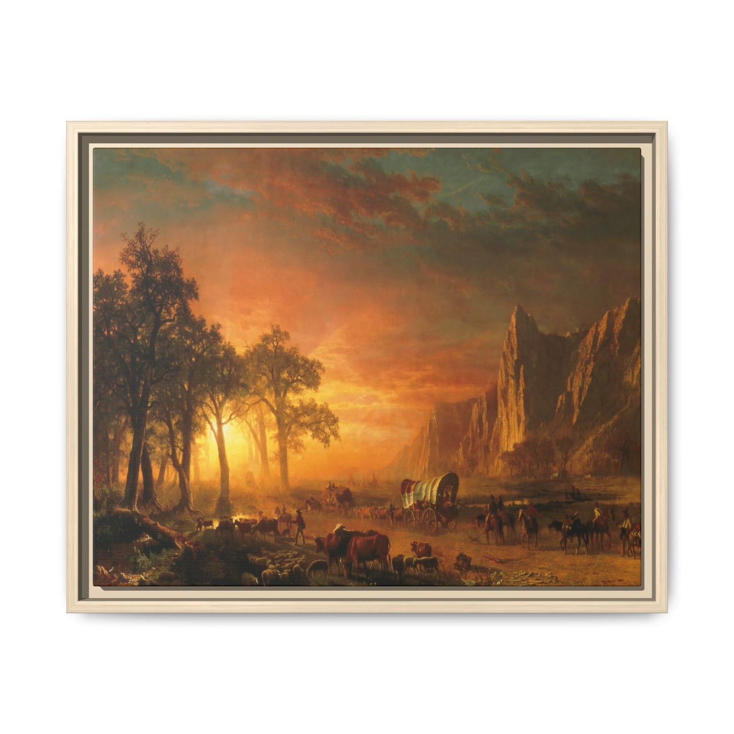 Bierstadt, Albert - Emigrants Crossing the Plains (1867) - Matte Canvas, Framed