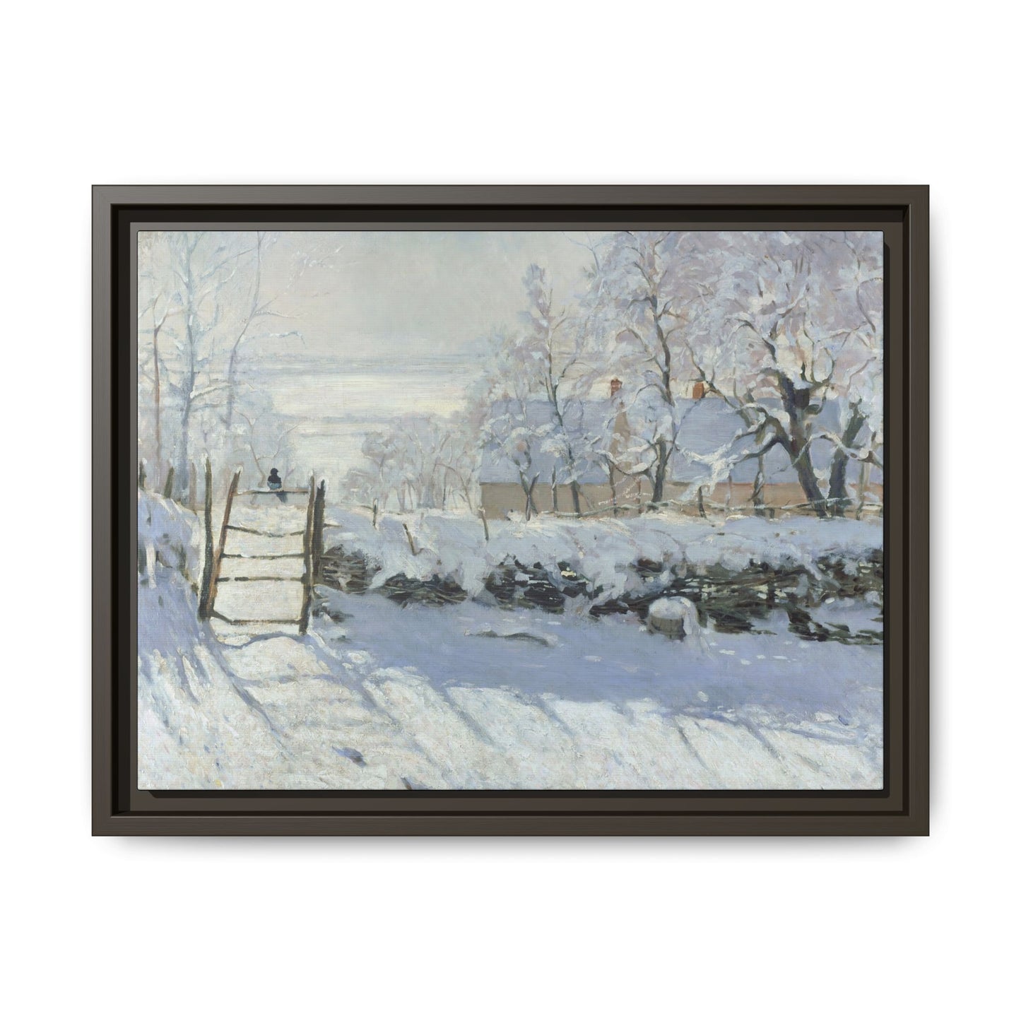 Monet, Claude - The Magpie (1868) - Matte Canvas, Framed
