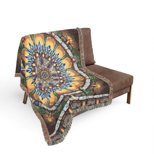 Pacio, Adam - Emerald Arrows Mandala - Woven Blanket