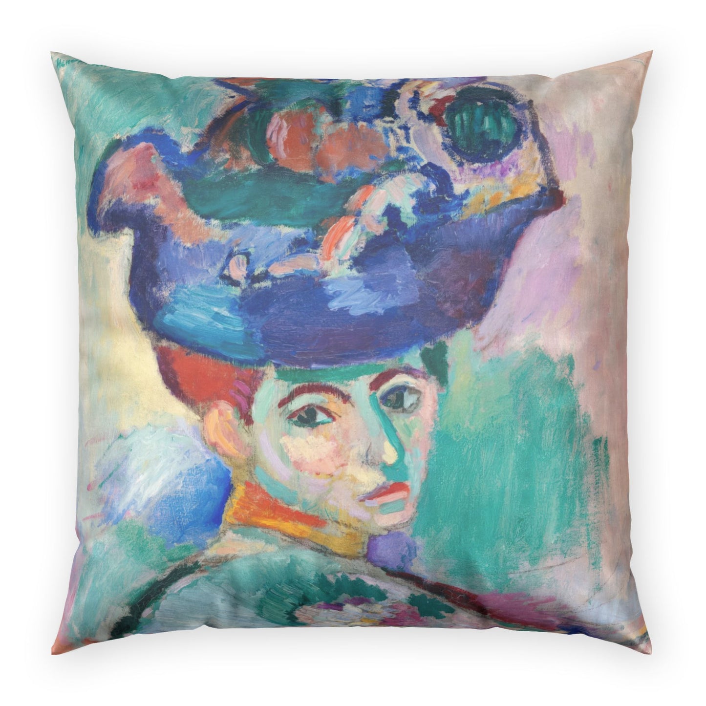 Matisse, Henri - Woman with a Hat (1905) - Poly Velvet Pillow