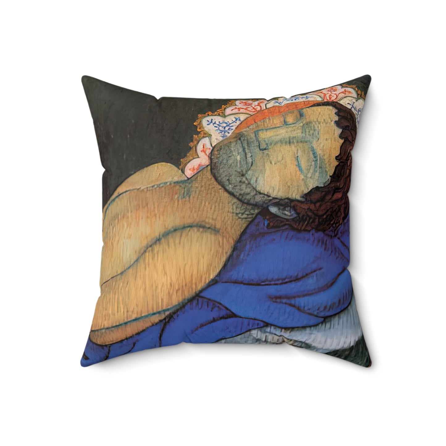 Filiger, Charles - The Recumbent Christ (1895) - Suede Square Pillow