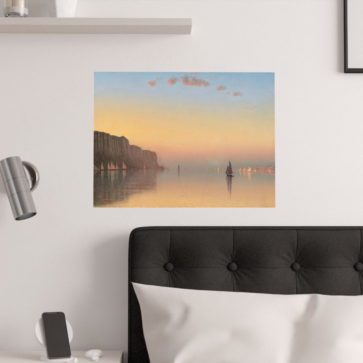 Gifford, Sanford Robinson -  Sunset on the Pallisades of the Hudson  (1879) - Satin Posters