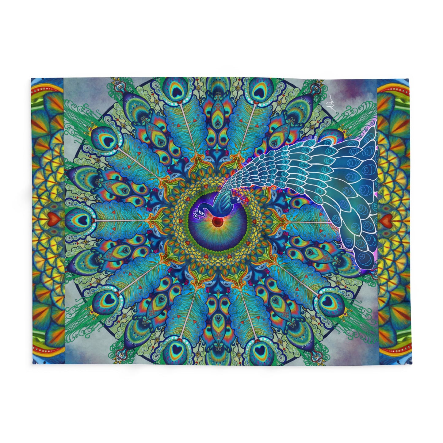 Melek Taus Mandala - Arctic Fleece Blanket
