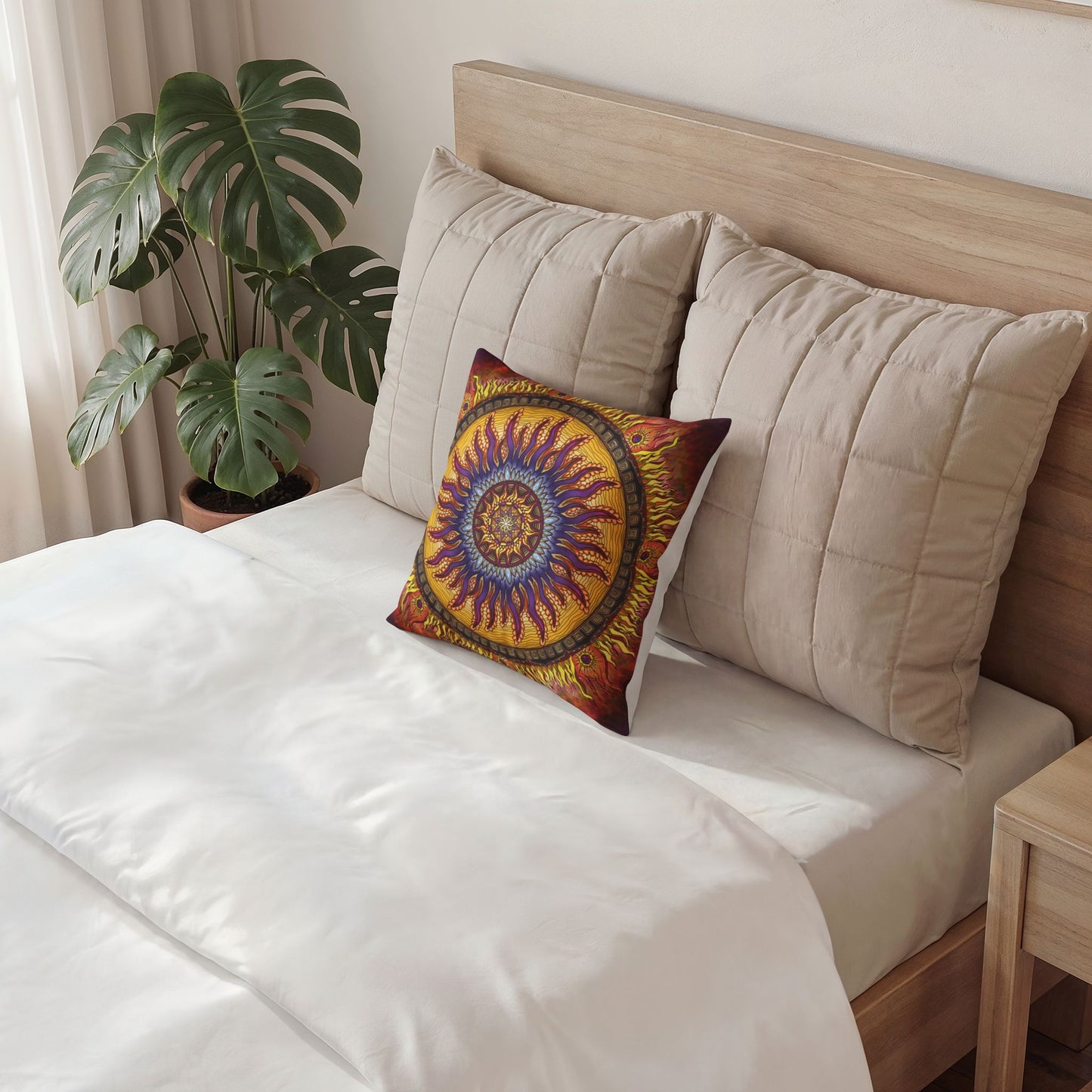 Pacio, Adam - Solar Disc Mandala - Poly Velvet Pillow