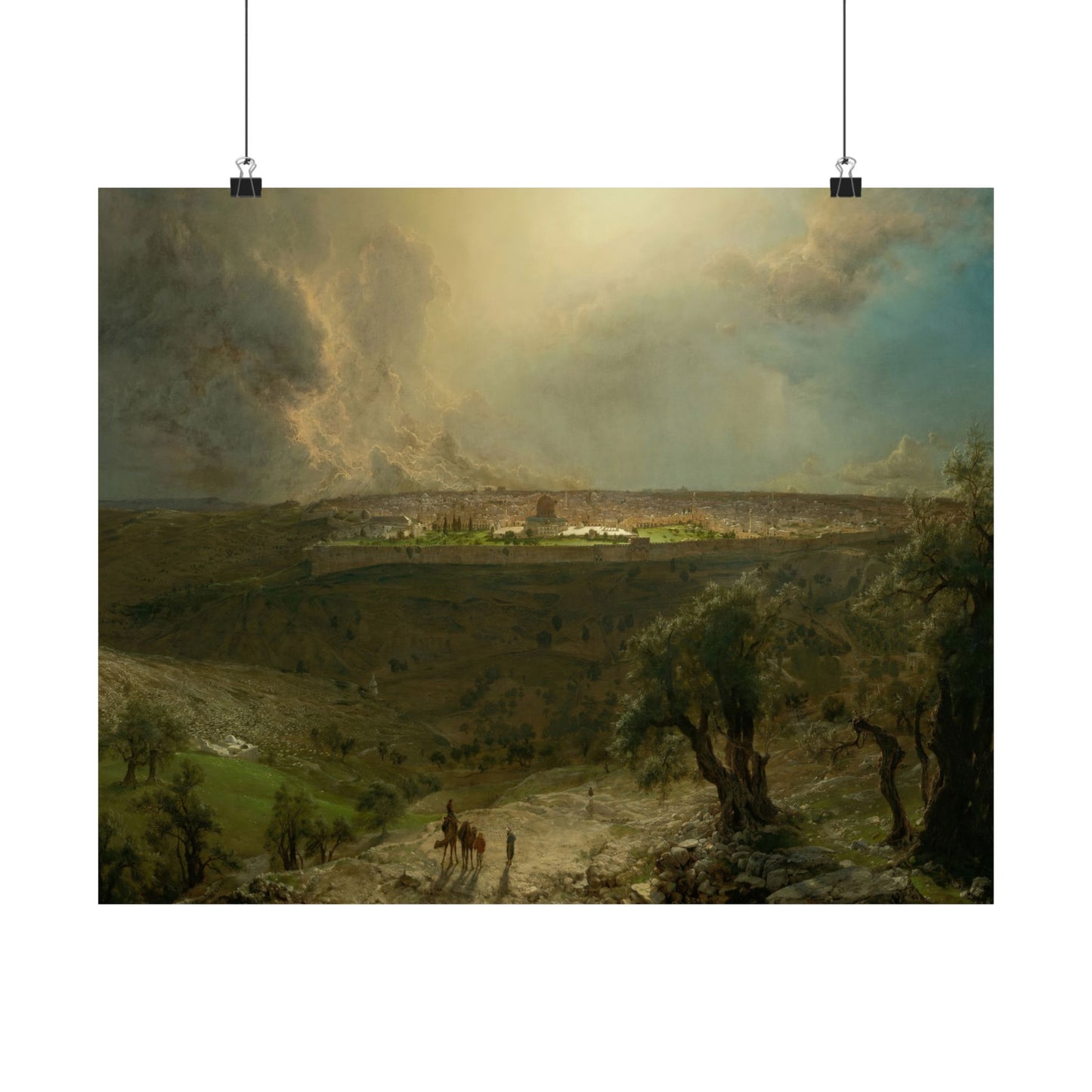 Church, Frederic Edwin -  Jerusalem from the Mount of Olives  (1870) - Satin Posters