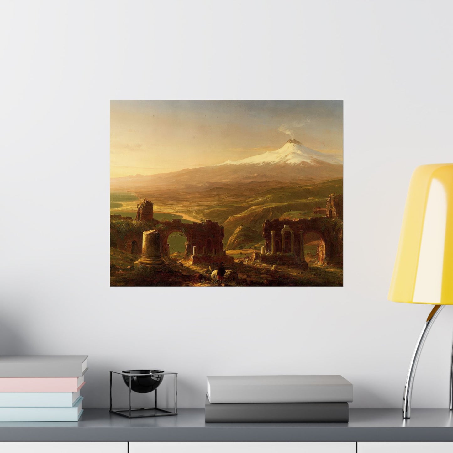 Cole. Thomas - Mount Etna from Taormina (1843) - Satin Posters