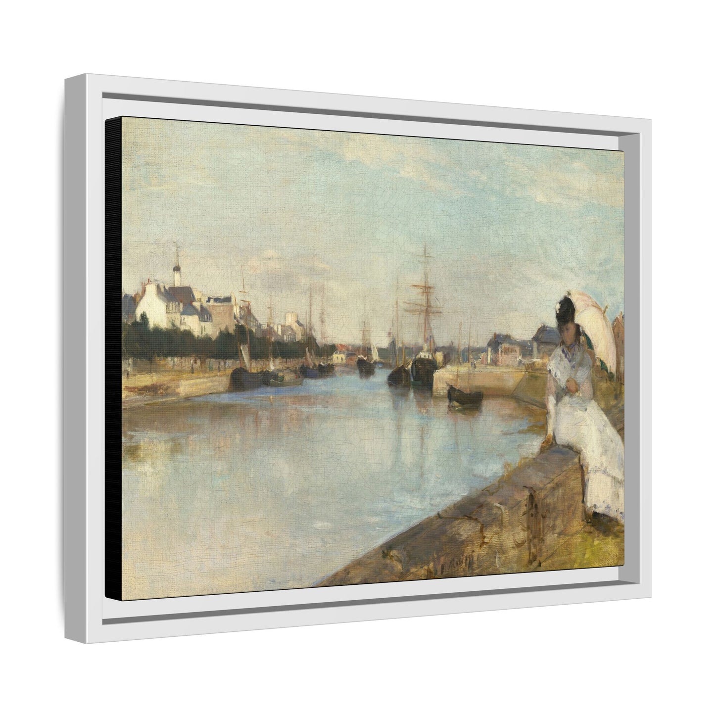 Morisot, Berthe - The Harbor at Lorient (1869) - Matte Canvas, Framed