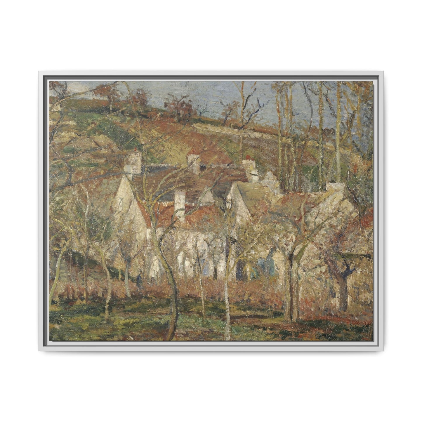 Pissarro, Camille - Red Roofs, Corner of a Village in Winter (1877) - Matte Canvas, Framed