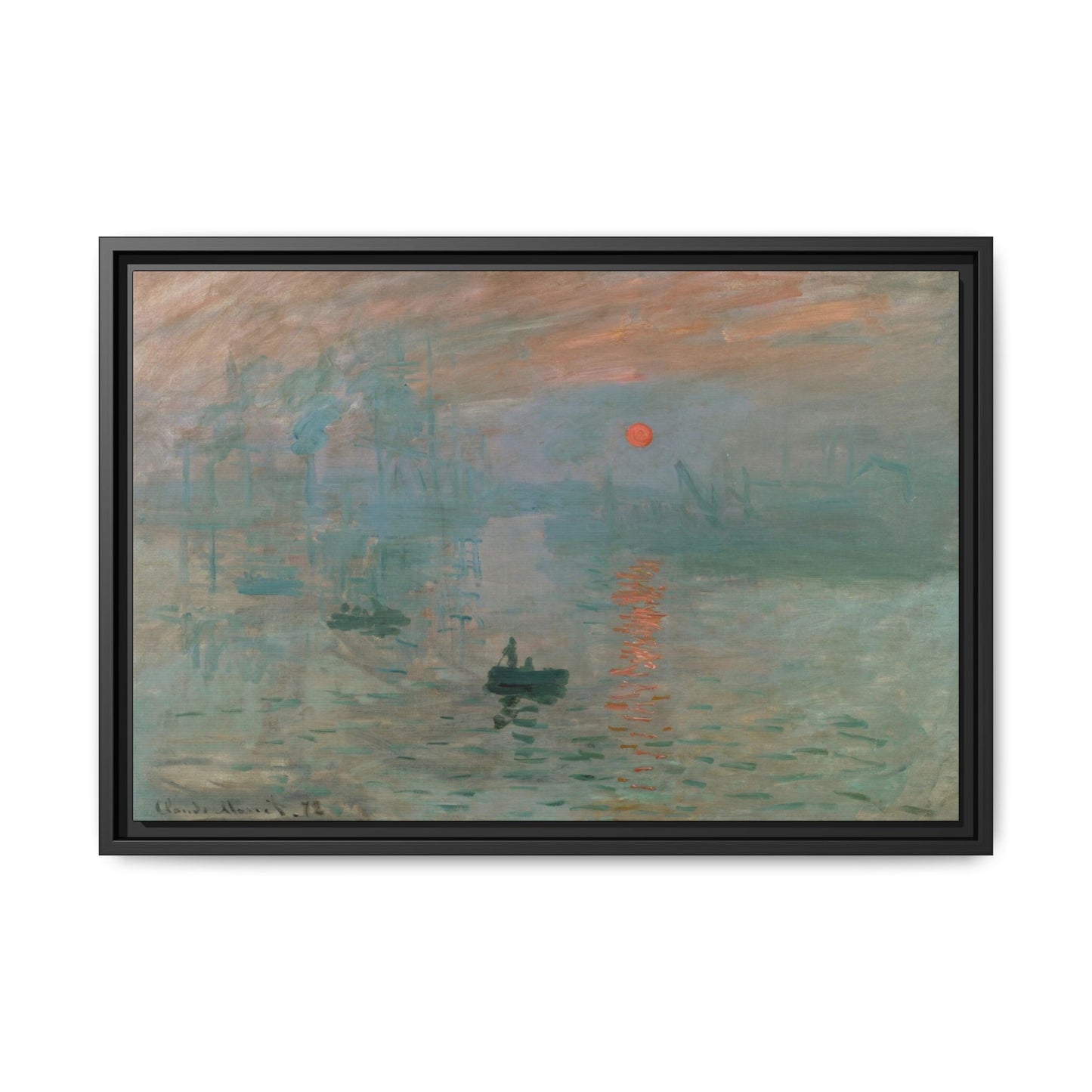 Monet, Claude - Impression, Sunrise (1872) - Matte Canvas, Framed