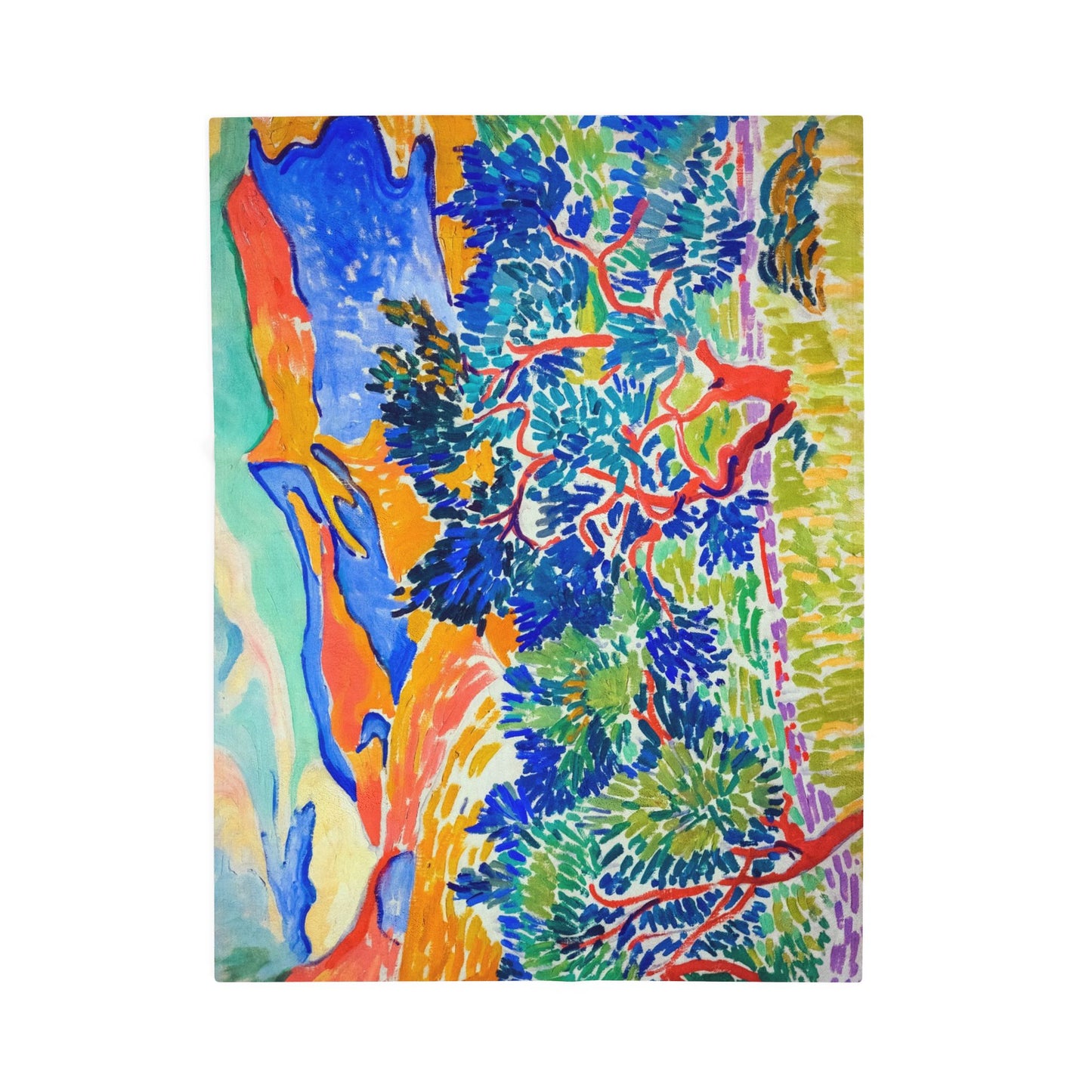 Derain, André - Mountains at Collioure (1905) - Velveteen Plush Blanket