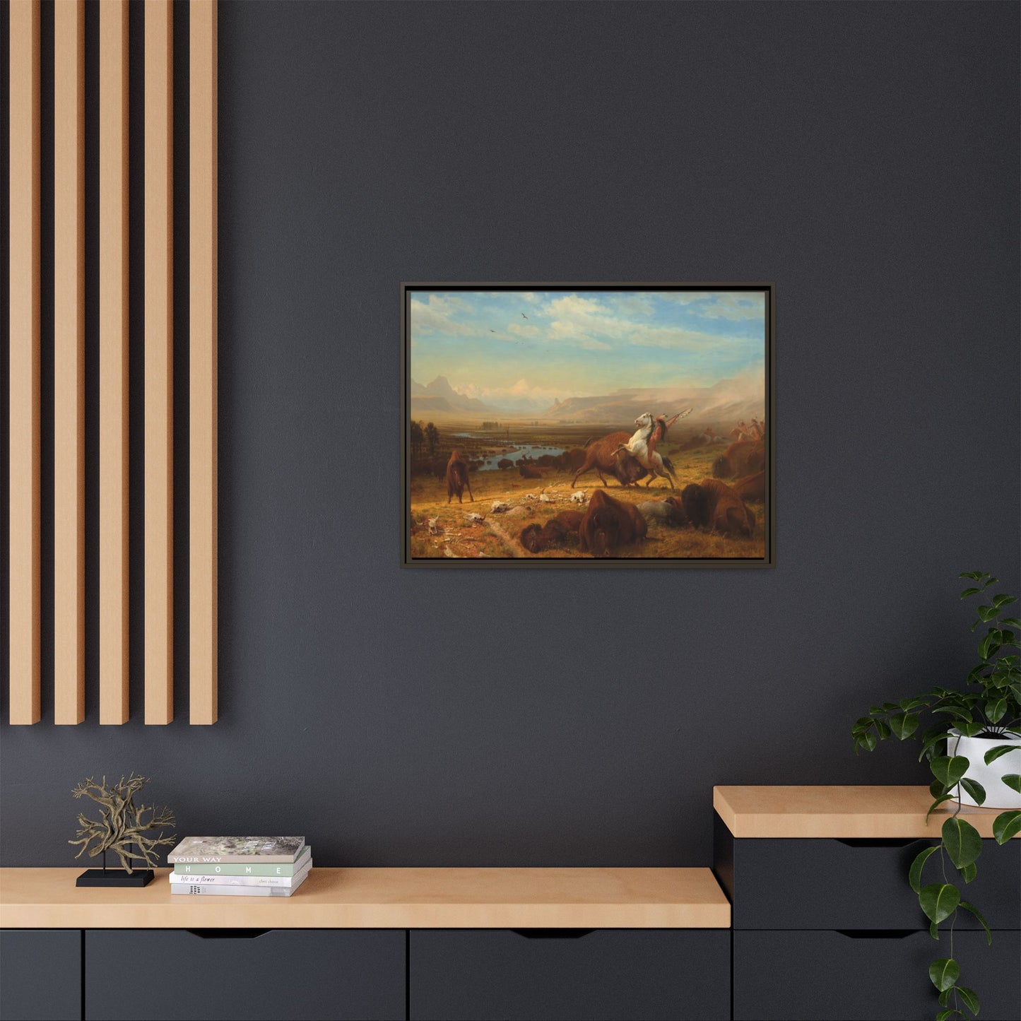 Bierstadt, Albert - The Last of the Buffalo  (1888) - Matte Canvas, Framed