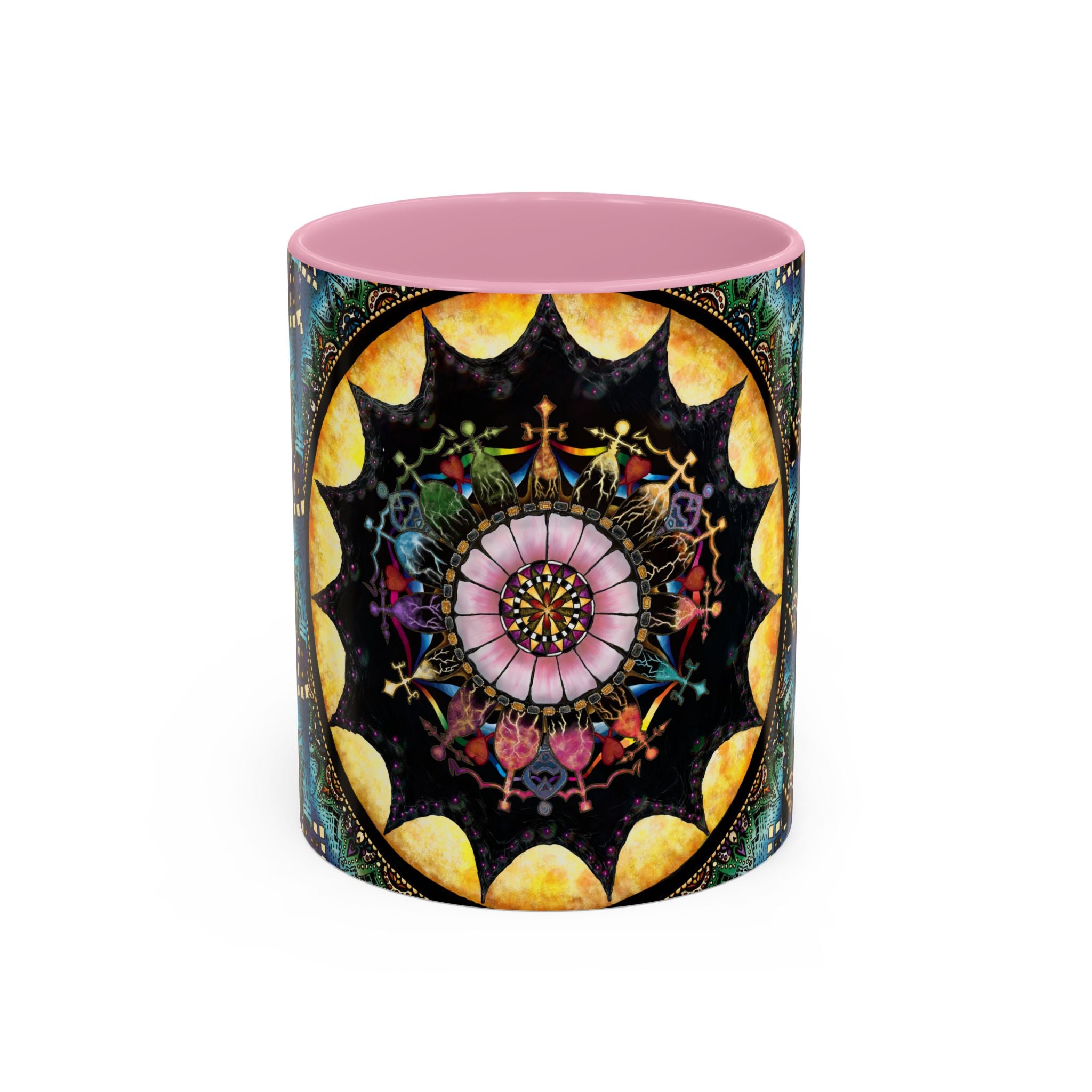 Obsidian Grandmothers Mandala - Colorful Accent Mugs