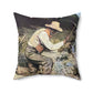 Courbet, Gustave - The Stone Breakers (1850) - Suede Square Pillow