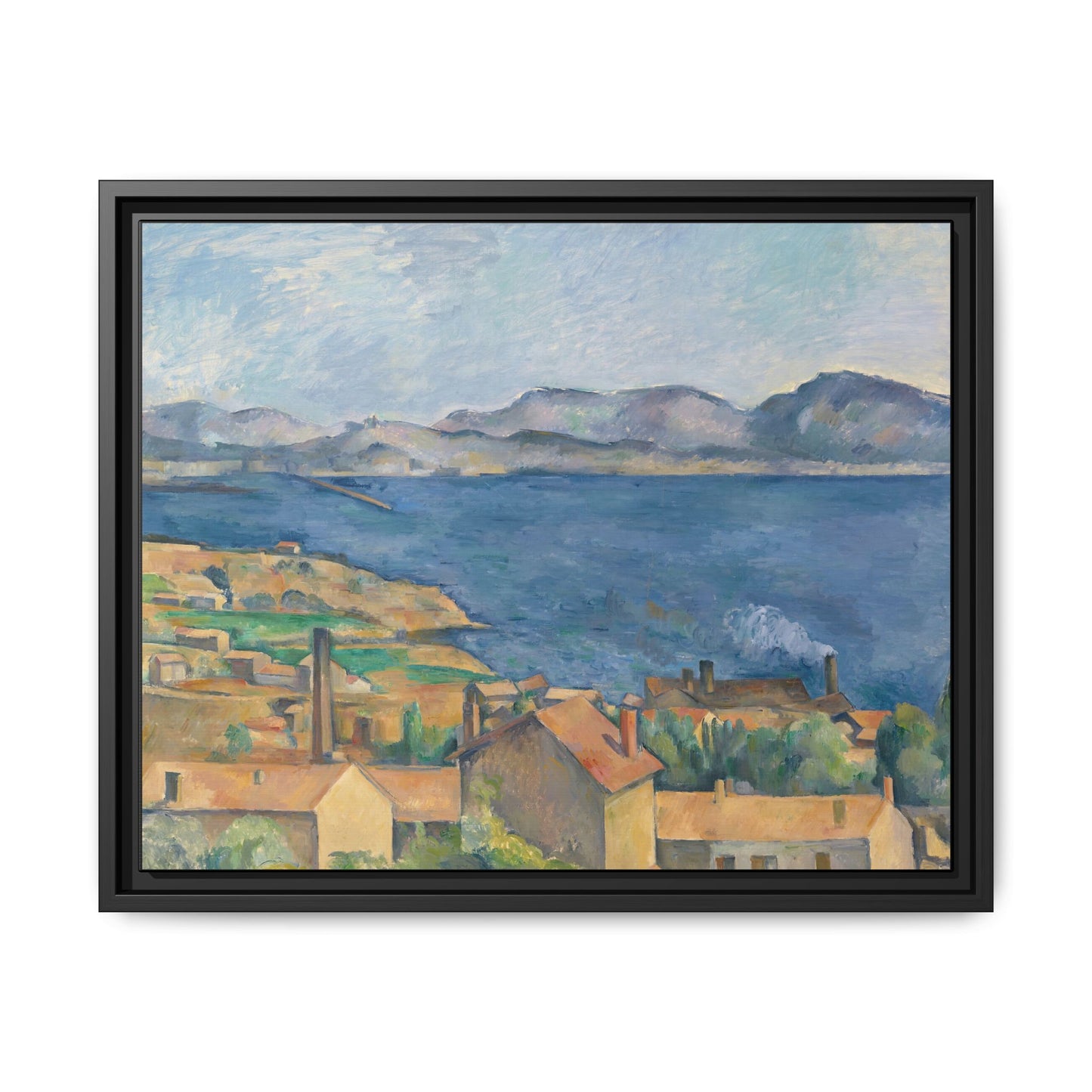 Cézanne, Paul - The Bay of Marseille, Seen from L'Estaque (1885) - Matte Canvas, Framed
