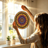 Solar Disc Mandala - Stained Glass Suncatcher