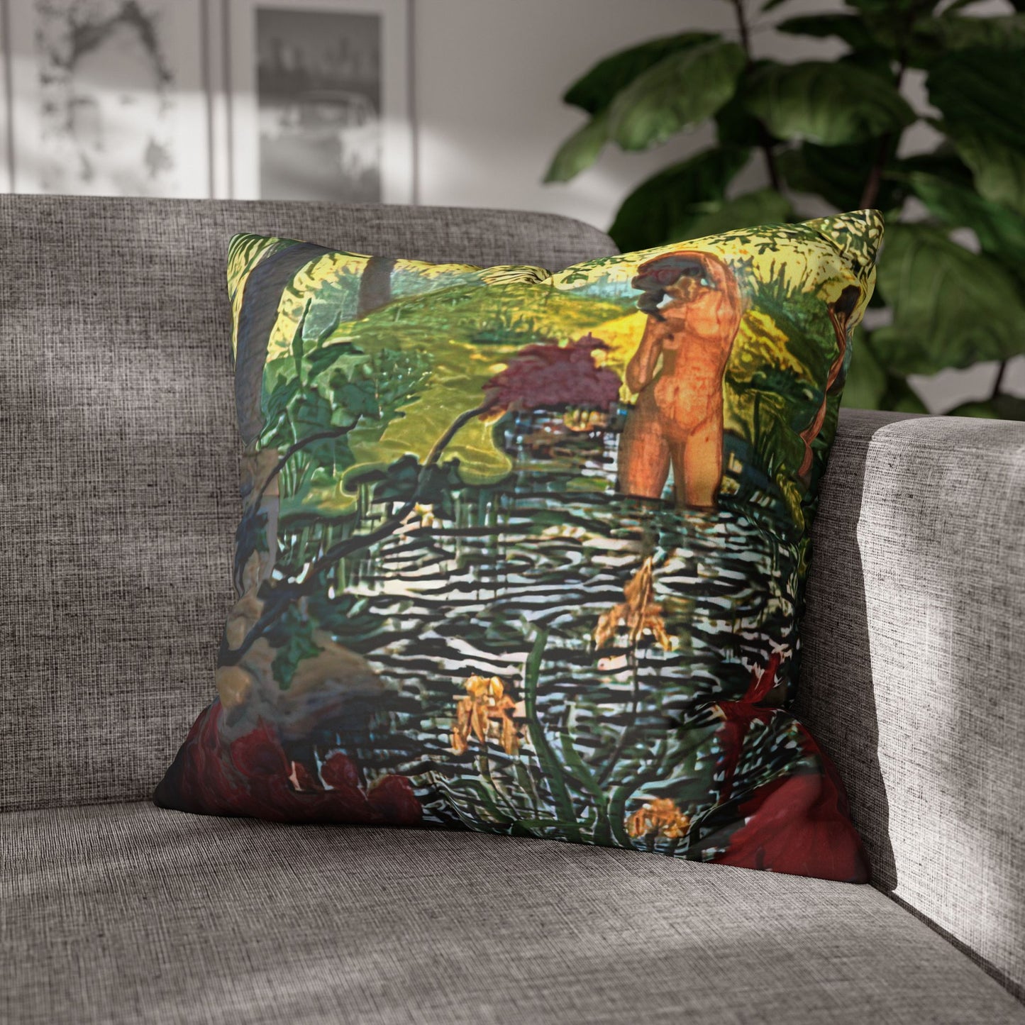 Ranson, Paul - The Lotus Bather (1906) - Suede Square Pillowcase