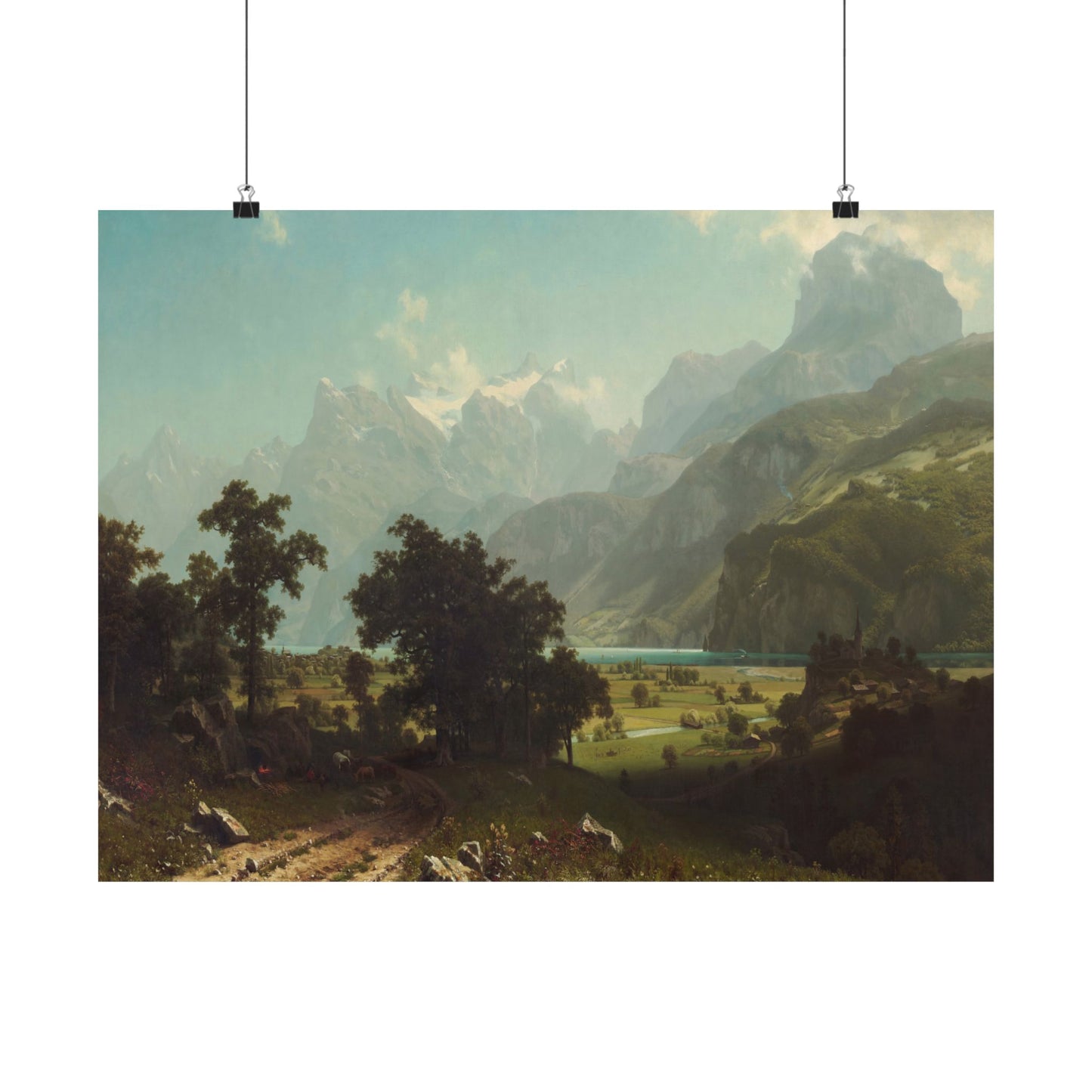 Bierstadt, Albert - Lake Lucerne (1858) - Satin Posters