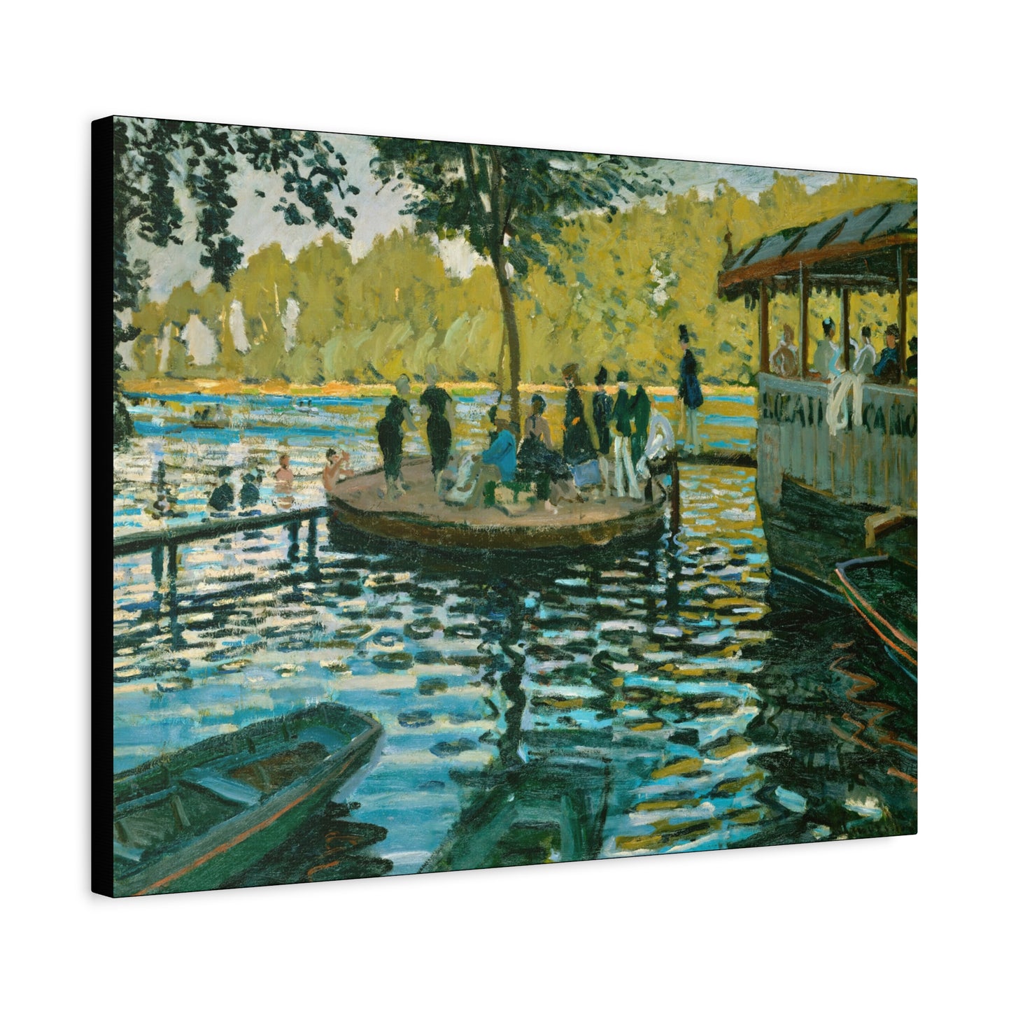 Monet, Claude - La Grenouillere (1869) - Canvas Block, unframed
