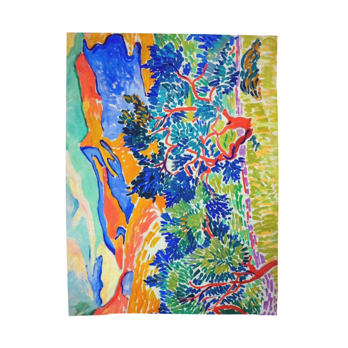 Derain, André - Mountains at Collioure (1905) - Velveteen Plush Blanket