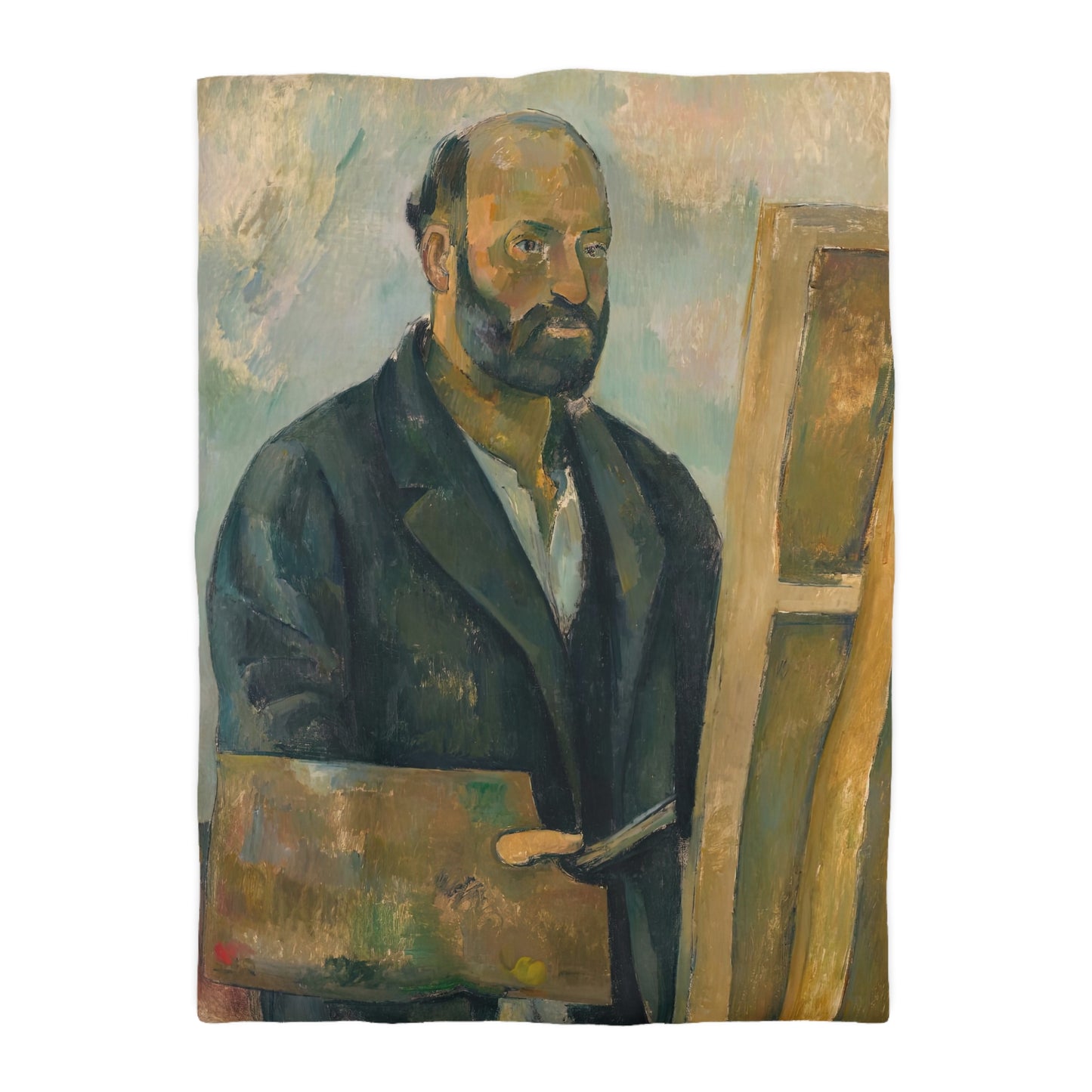 Cézanne, Paul - Portrait of the Artist with a Palette (1890) - Microfiber Duvet Cover