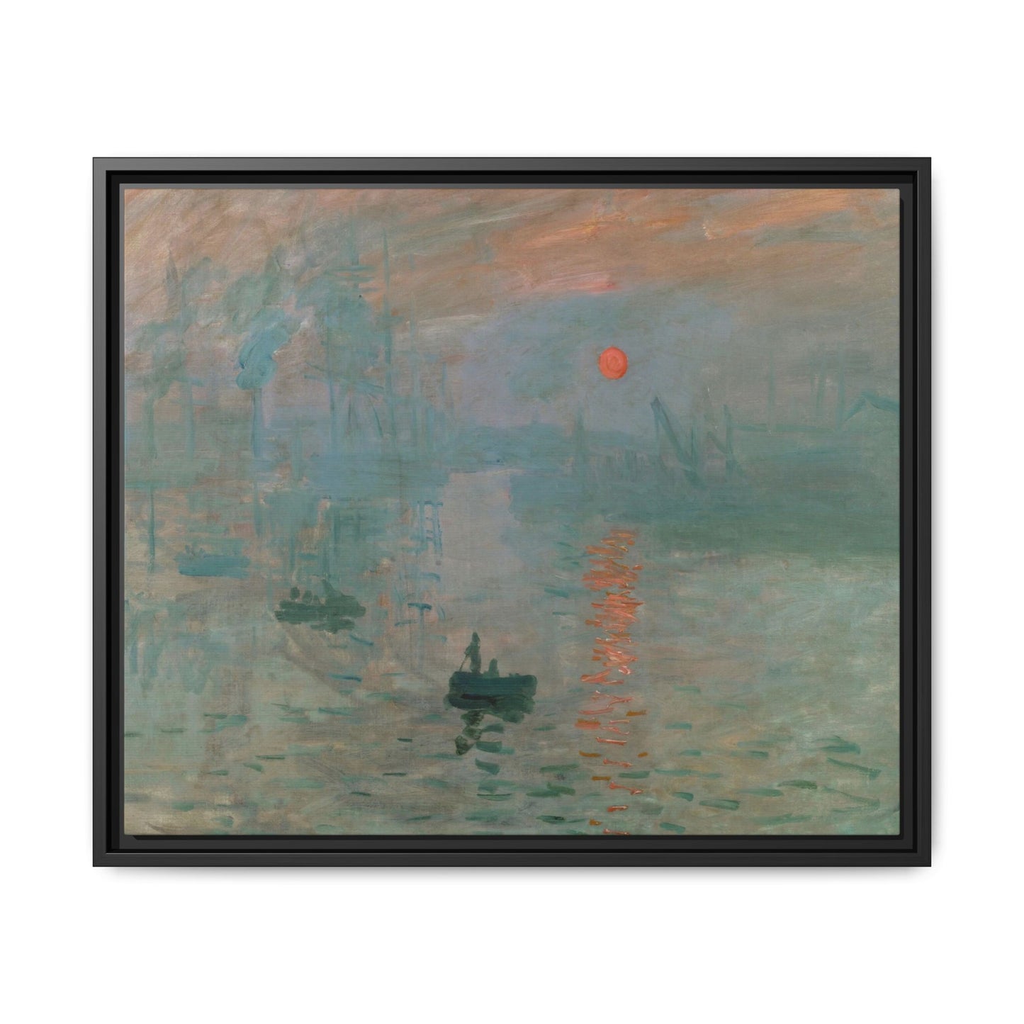 Monet, Claude - Impression, Sunrise (1872) - Matte Canvas, Framed