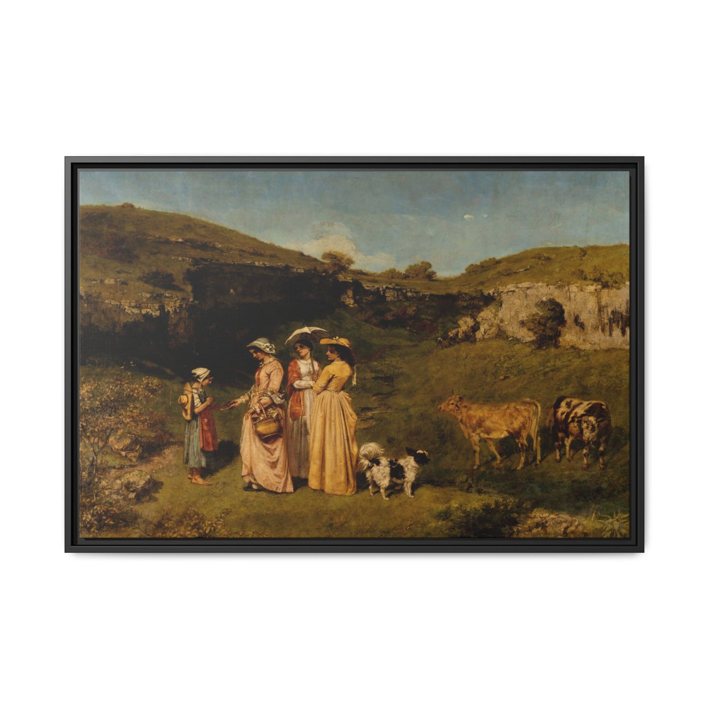 Courbet, Gustave - Young Ladies of the Village (1851) - Matte Canvas, Framed