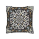 Memento Mori Mandala - Suede Square Pillowcase