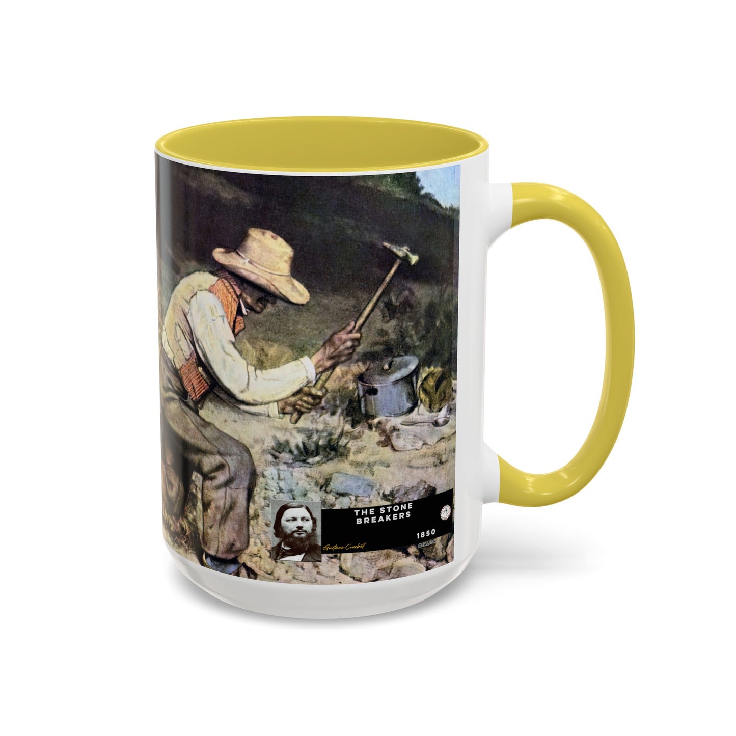 Courbet, Gustave - The Stone Breakers (1850) - Colorful Accent Mugs