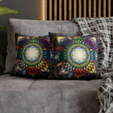 Mystic Jewel Mandala - Suede Square Pillowcase