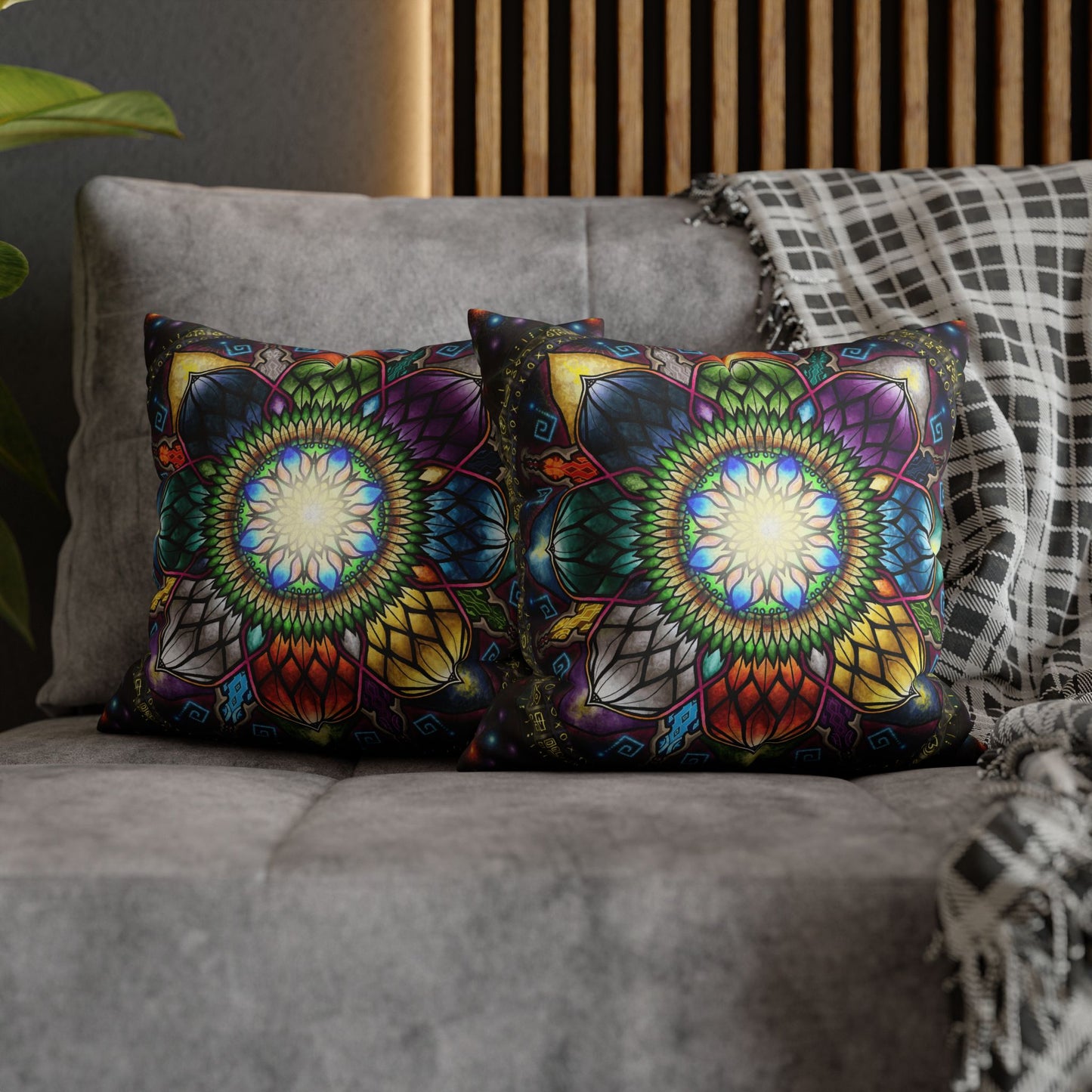 Pacio, Adam - Mystic Jewel Mandala - Suede Square Pillowcase