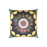 Obsidian Grandmothers Mandala - Poly Velvet Pillow