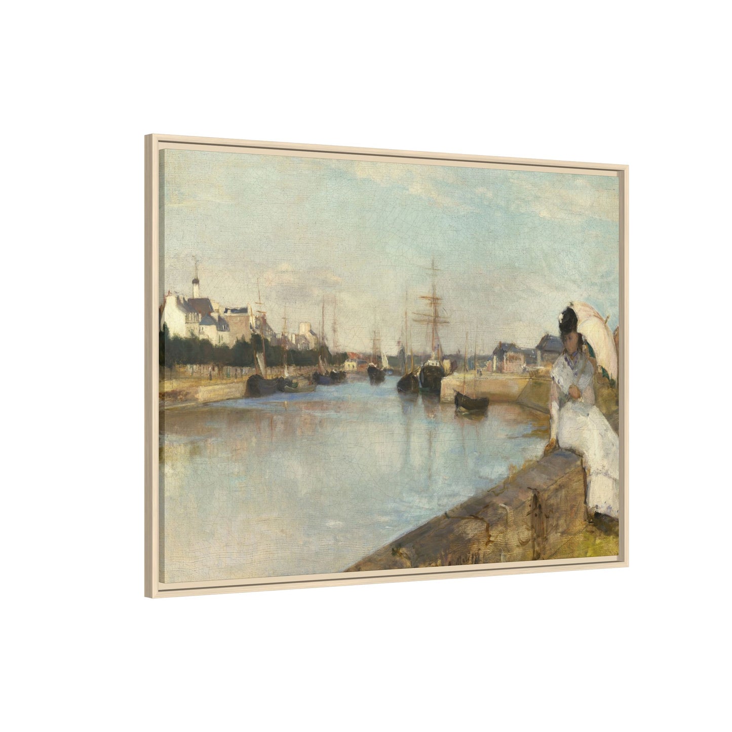 Morisot, Berthe - The Harbor at Lorient (1869) - Matte Canvas, Framed