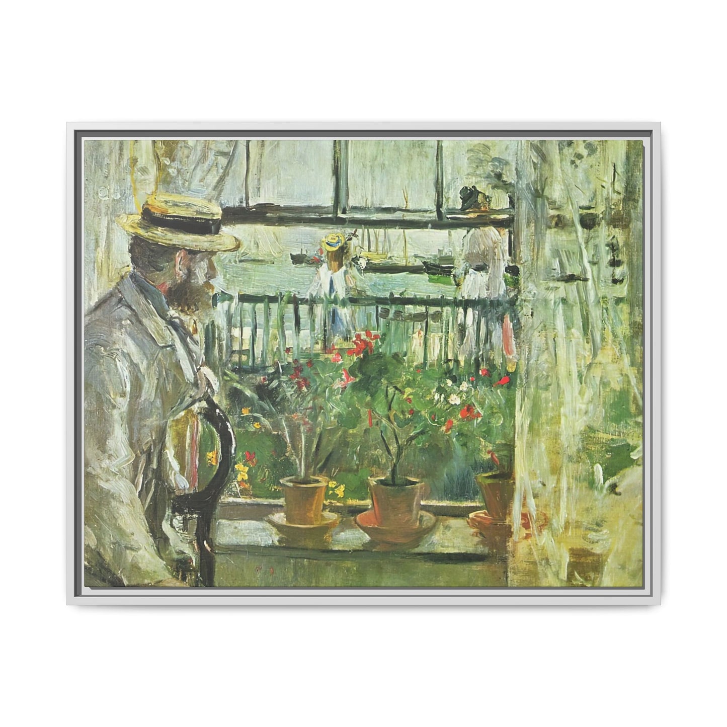 Morisot, Berthe - Eugene Manet on the Isle of Wight (1875) - Matte Canvas, Framed
